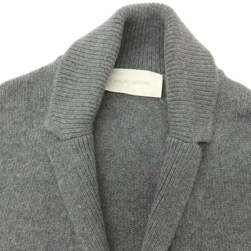 【中古】マウログリフォーニ Mauro Grifoni ウールアンゴラ カーディガン グレー【サイズ44】【 状態ランクB 】【 メンズ 】