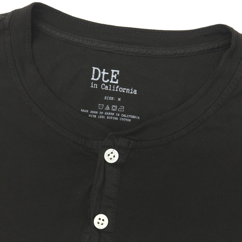 【中古】ディーティーイーインカリフォルニア DtE in California コットン ヘンリーネック 半袖Ｔシャツ ブラック【サイズM】【 状態ランクB 】【 メンズ 】