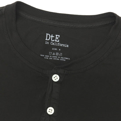 【中古】ディーティーイーインカリフォルニア DtE in California コットン ヘンリーネック 半袖Ｔシャツ ブラック【サイズM】【 状態ランクB 】【 メンズ 】