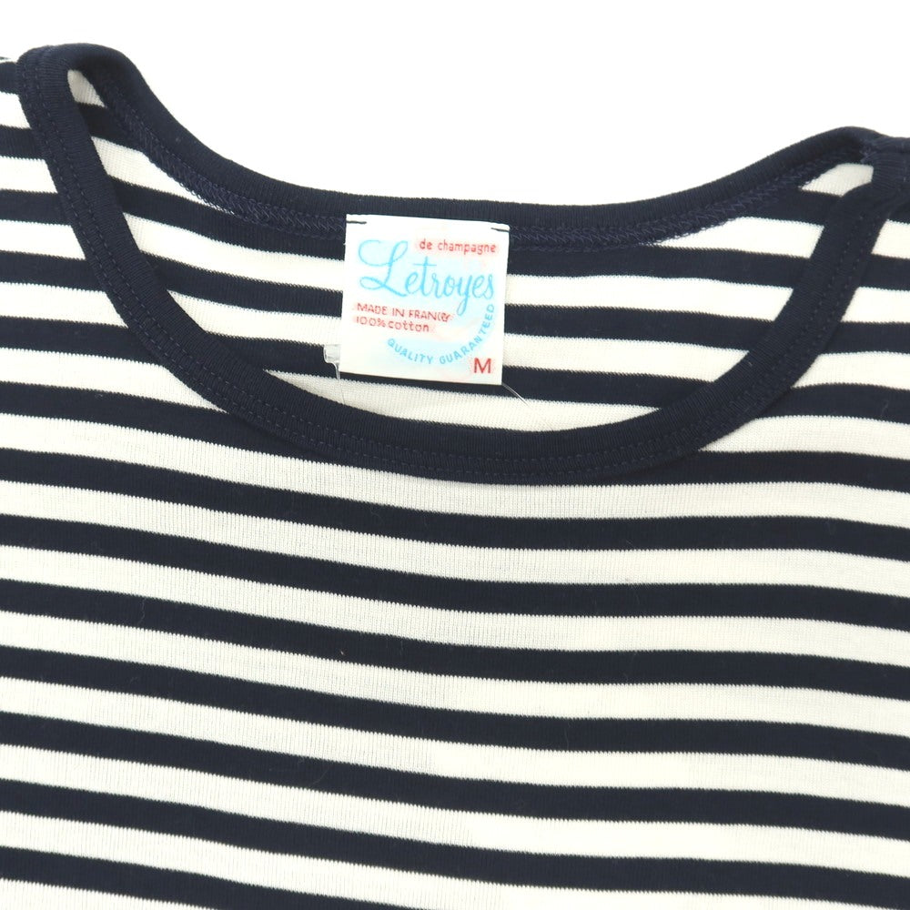 【中古】ルトロワ Letroyes コットン ボーダー クルーネック 半袖Ｔシャツ ネイビーxホワイト【サイズM】【 状態ランクB 】【 メンズ 】