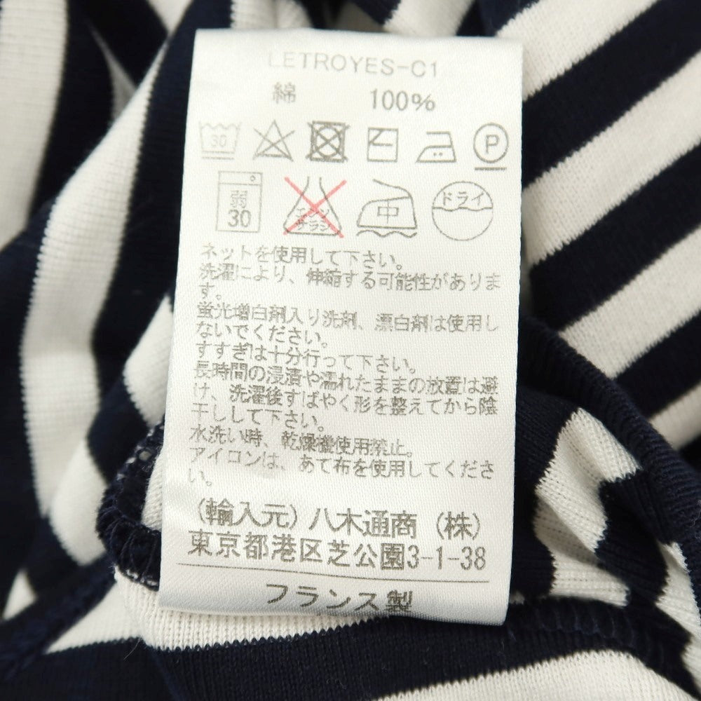 【中古】ルトロワ Letroyes コットン ボーダー クルーネック 半袖Ｔシャツ ネイビーxホワイト【サイズM】【 状態ランクB 】【 メンズ 】