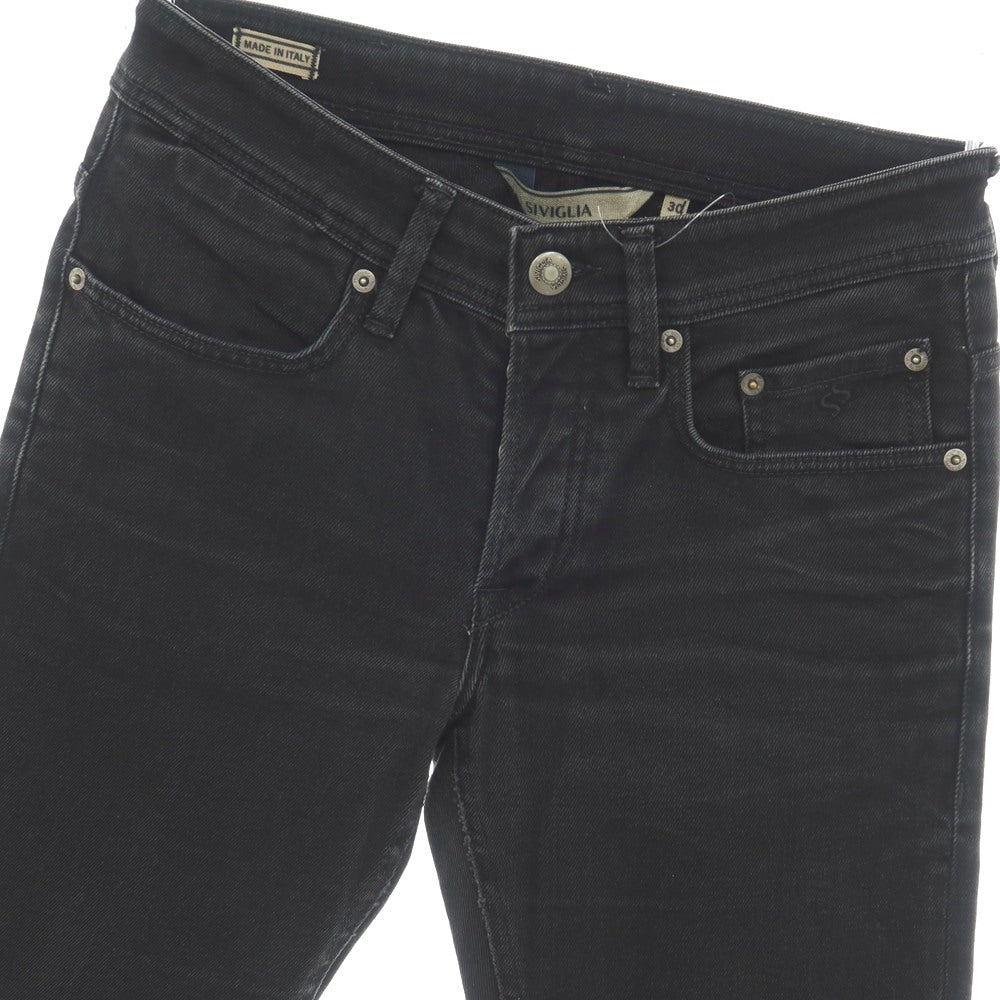 【中古】シビリア SIVIGLIA ストレッチ コットン デニムパンツ ジーンズ ブラック【サイズ30】【 状態ランクC 】【 メンズ 】