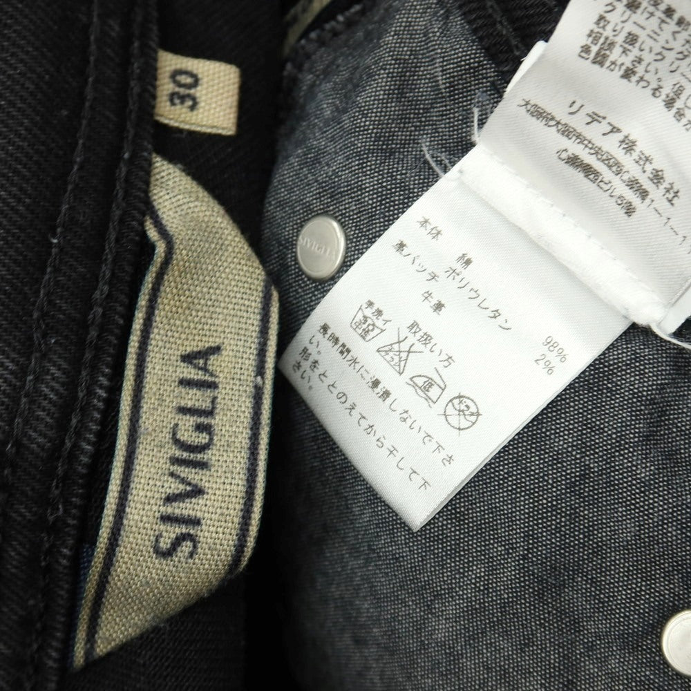 【中古】シビリア SIVIGLIA ストレッチ コットン デニムパンツ ジーンズ ブラック【サイズ30】【 状態ランクC 】【 メンズ 】