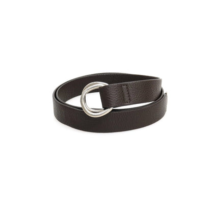 【中古】ダニエルアンドボブ Daniel &amp; Bob ダブルリング シュリンクレザー ベルト ダークブラウンxシルバー【サイズ36/90】【 状態ランクB 】【 メンズ 】