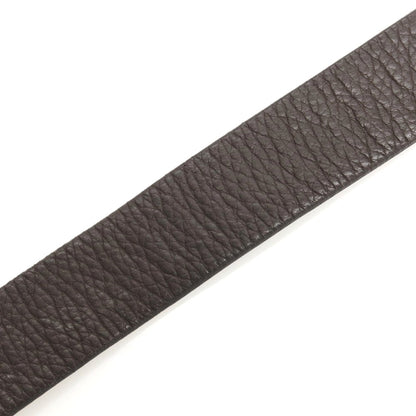 【中古】ダニエルアンドボブ Daniel &amp; Bob ダブルリング シュリンクレザー ベルト ダークブラウンxシルバー【サイズ36/90】【 状態ランクB 】【 メンズ 】