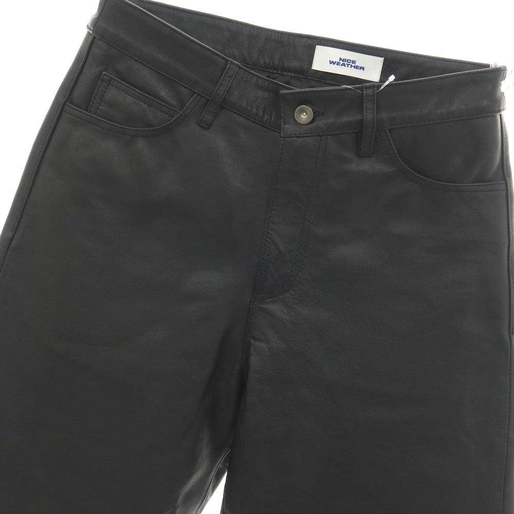 【中古】ナイスウェザー NICE WEATHER カウレザー 5ポケットパンツ ブラック【サイズM】【 状態ランクA 】【 メンズ 】