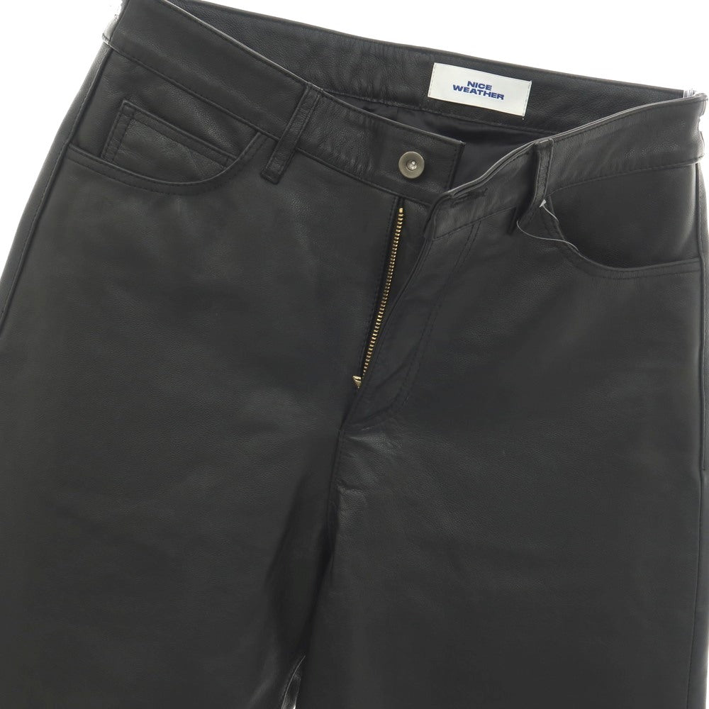 【中古】ナイスウェザー NICE WEATHER カウレザー 5ポケットパンツ ブラック【サイズM】【 状態ランクA 】【 メンズ 】