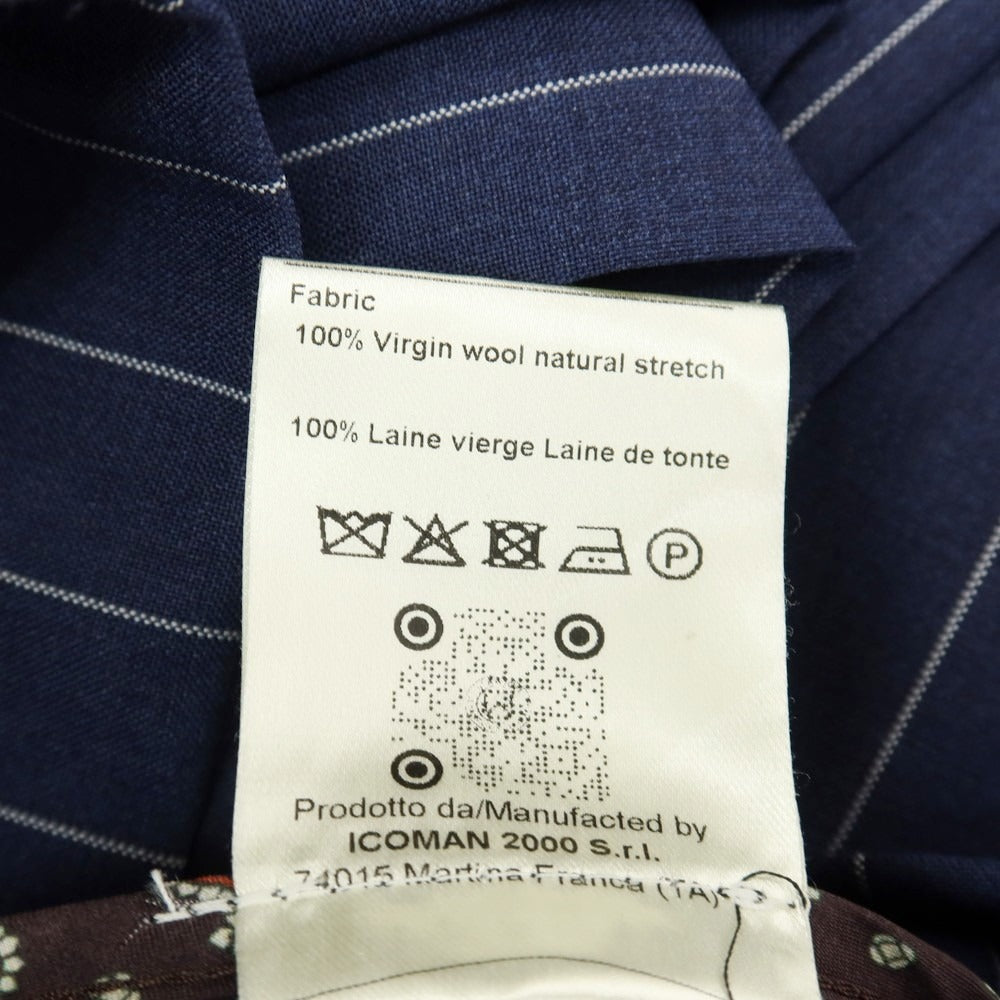 【中古】ニコラ ラダーノ NICOLA RADANO TIE YOUR TIE別注 ウール ストライプ ドレススラックスパンツ ライトネイビーxホワイト【サイズ48】【 状態ランクB 】【 メンズ 】