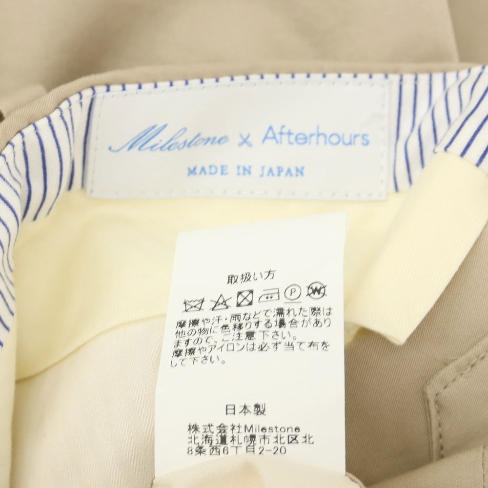 【中古】アフターアワーズ AFTERHOURS × MILESTONE コットン カジュアルスラックスパンツ ベージュ【サイズ48】【 状態ランクB 】【 メンズ 】