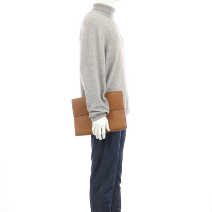 【中古】アカーテ ACATE シュリンクレザー クラッチバッグ キャメル【 状態ランクB 】【 メンズ 】