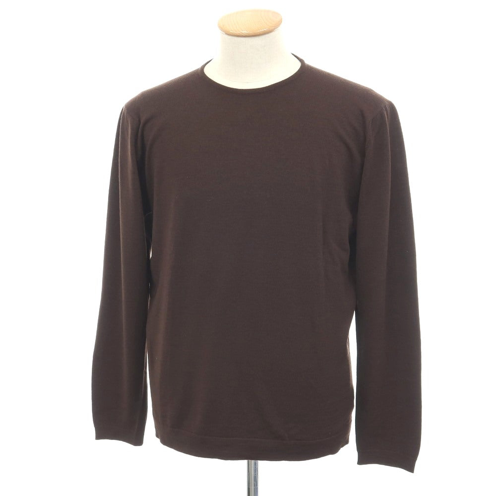 【中古】ジョンスメドレー JOHN SMEDLEY ハイゲージ ウール クルーネック プルオーバーニット ブラウン【サイズS】【 状態ランクB 】【 メンズ 】