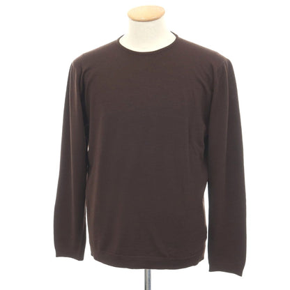 【中古】ジョンスメドレー JOHN SMEDLEY ハイゲージ ウール クルーネック プルオーバーニット ブラウン【サイズS】【 状態ランクB 】【 メンズ 】