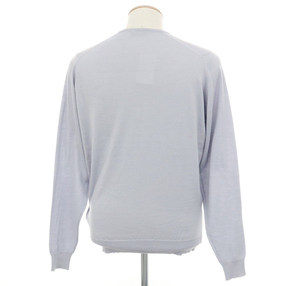 【中古】ジョンスメドレー JOHN SMEDLEY ハイゲージ ウールコットン クルーネック プルオーバーニット アイスグレー【サイズM】【 状態ランクB 】【 メンズ 】