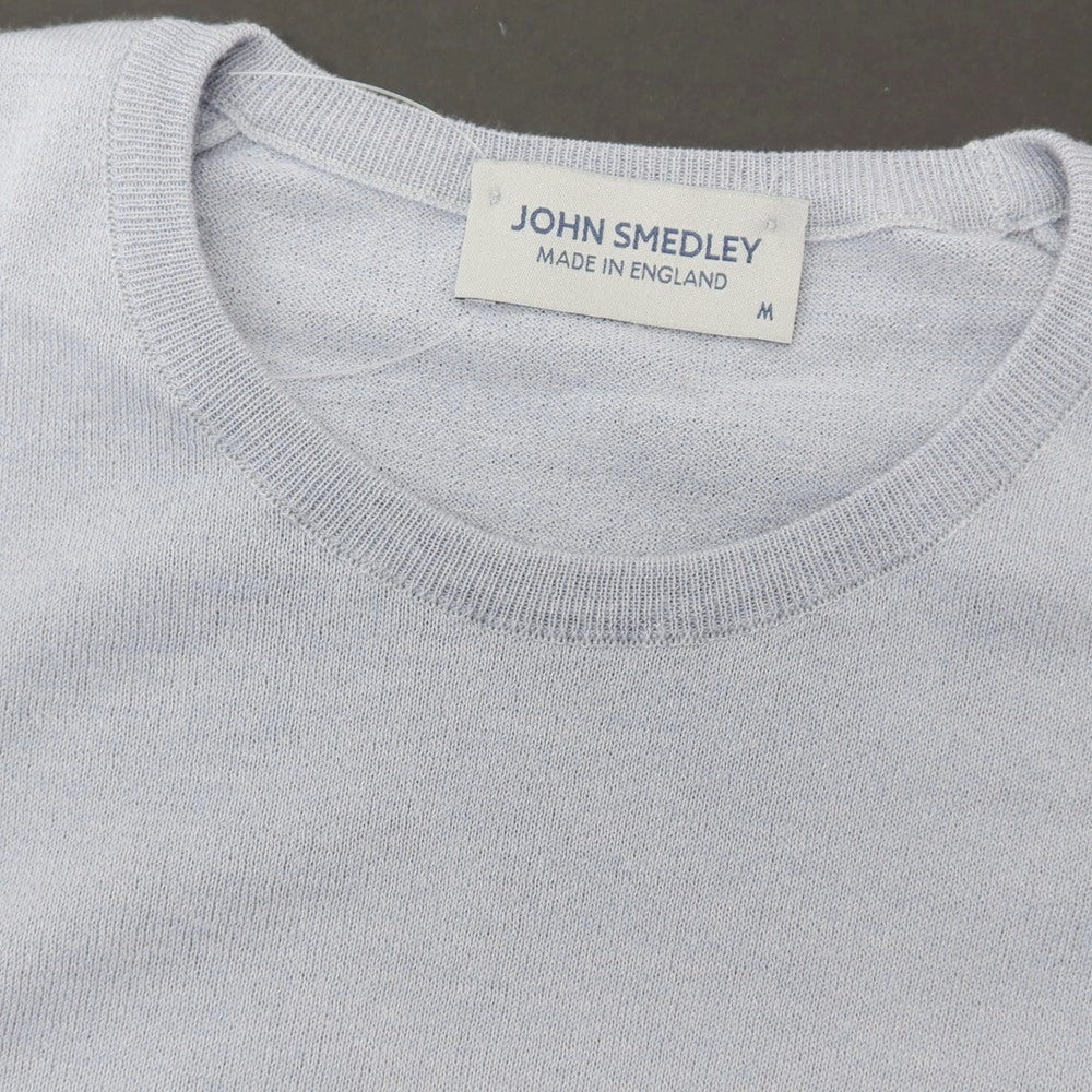 【中古】ジョンスメドレー JOHN SMEDLEY ハイゲージ ウールコットン クルーネック プルオーバーニット アイスグレー【サイズM】【 状態ランクB 】【 メンズ 】
