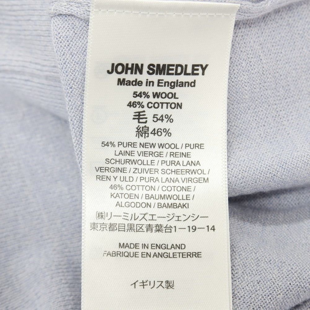 【中古】ジョンスメドレー JOHN SMEDLEY ハイゲージ ウールコットン クルーネック プルオーバーニット アイスグレー【サイズM】【 状態ランクB 】【 メンズ 】