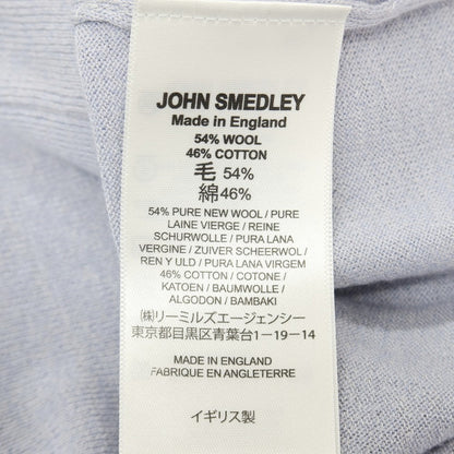 【中古】ジョンスメドレー JOHN SMEDLEY ハイゲージ ウールコットン クルーネック プルオーバーニット アイスグレー【サイズM】【 状態ランクB 】【 メンズ 】