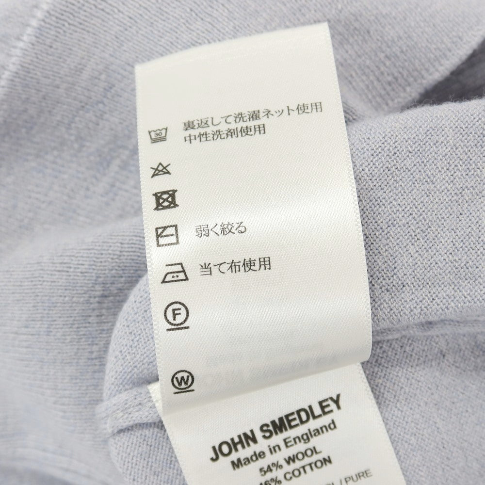 【中古】ジョンスメドレー JOHN SMEDLEY ハイゲージ ウールコットン クルーネック プルオーバーニット アイスグレー【サイズM】【 状態ランクB 】【 メンズ 】