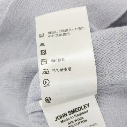 【中古】ジョンスメドレー JOHN SMEDLEY ハイゲージ ウールコットン クルーネック プルオーバーニット アイスグレー【サイズM】【 状態ランクB 】【 メンズ 】