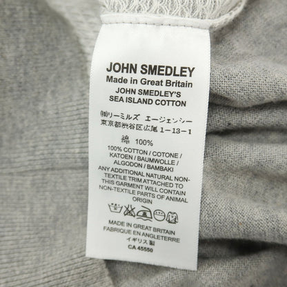 【中古】ジョンスメドレー JOHN SMEDLEY ハイゲージ シーアイランドコットン 半袖 ポロニット グレーxホワイト【サイズS】【 状態ランクB 】【 メンズ 】
