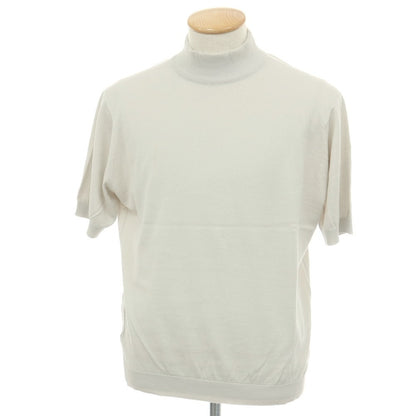 【中古】ジョンスメドレー JOHN SMEDLEY ハイゲージ シーアイランドコットン ハイネック 半袖 プルオーバーニット ライトセージグレー系【サイズS】【 状態ランクC 】【 メンズ 】