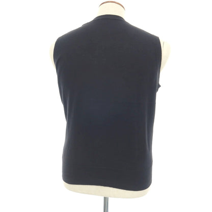 【中古】ポールスミス Paul Smith ハイゲージ コットン Vネック ニットベスト ブラックネイビー系【サイズM】【 状態ランクC 】【 メンズ 】