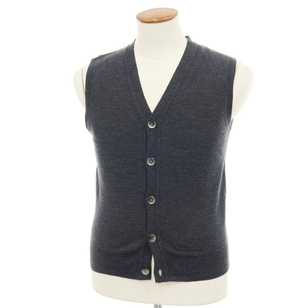 【中古】ポールスミス Paul Smith ハイゲージ ウール Vネック ニットベスト チャコール【サイズM】【 状態ランクB 】【 メンズ 】