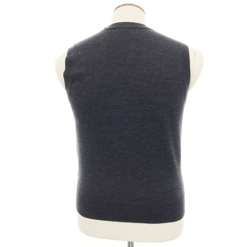 【中古】ポールスミス Paul Smith ハイゲージ ウール Vネック ニットベスト チャコール【サイズM】【 状態ランクB 】【 メンズ 】