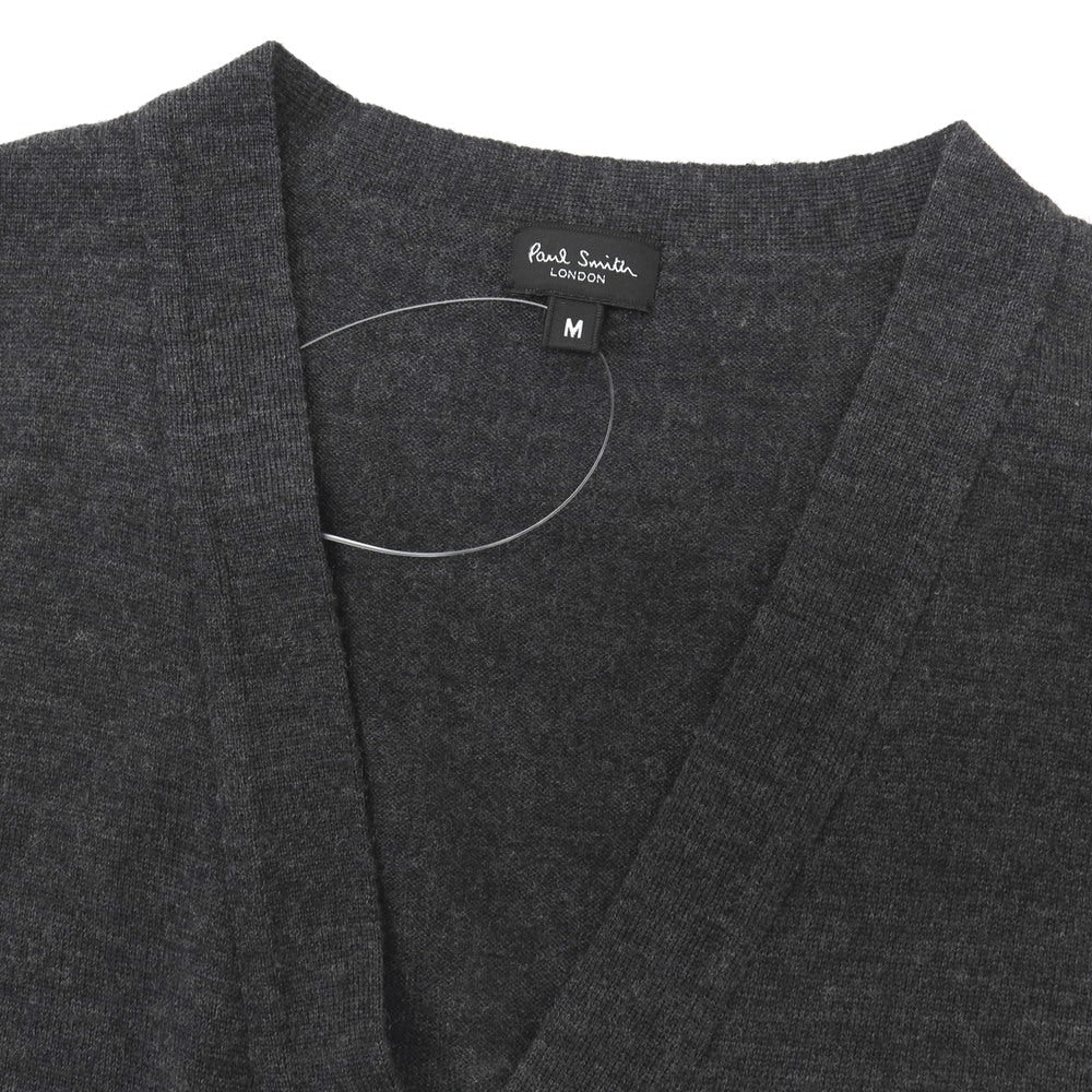 【中古】ポールスミス Paul Smith ハイゲージ ウール Vネック ニットベスト チャコール【サイズM】【 状態ランクB 】【 メンズ 】