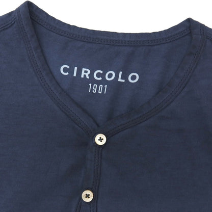 【中古】チルコロ1901 CIRCOLO 1901 コットン ヘンリーネック 半袖Ｔシャツ ネイビー【サイズS】【 状態ランクA 】【 メンズ 】