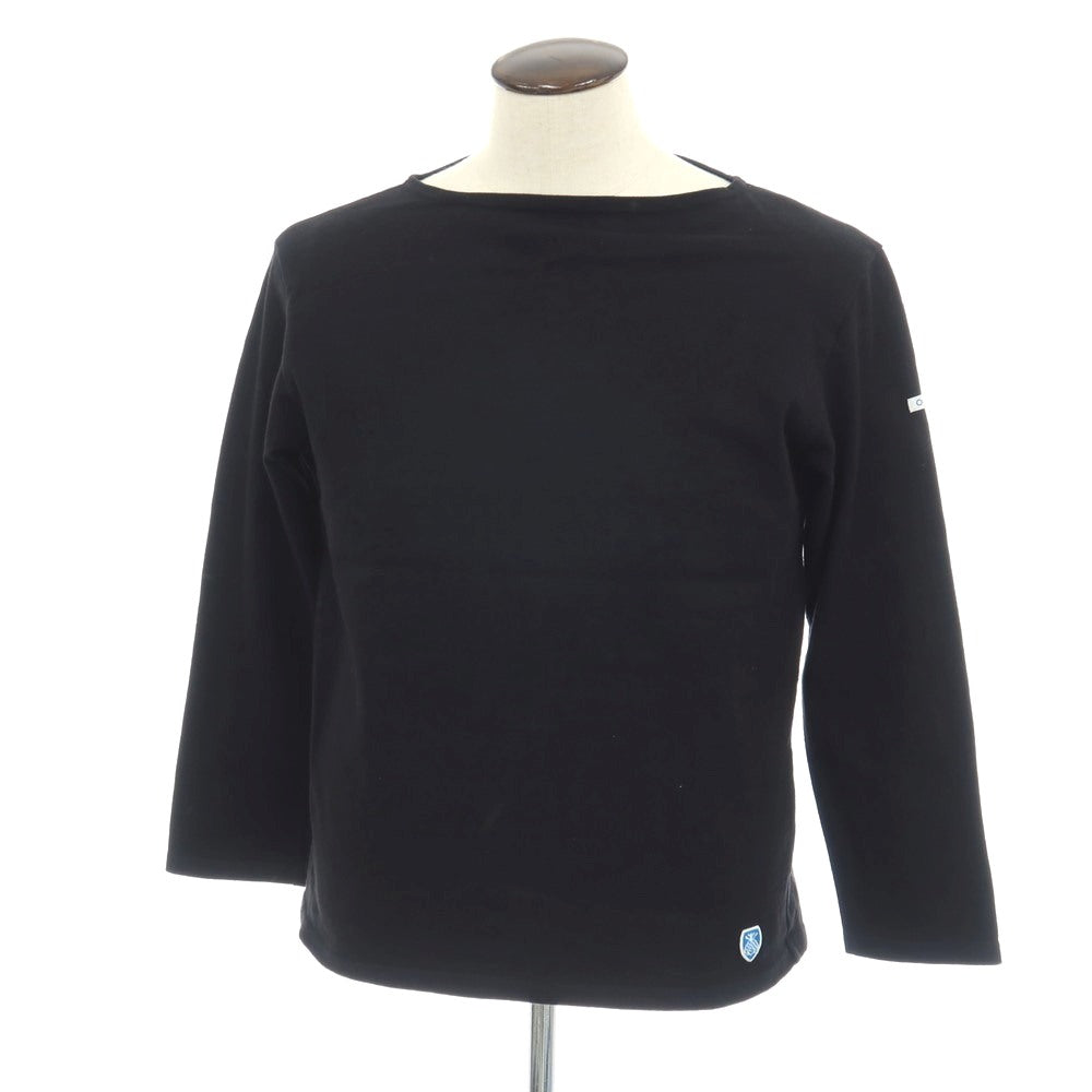 【中古】オーシバル ORCIVAL コットン ボートネック バスクシャツ 長袖Ｔシャツ ブラック【サイズ5】【 状態ランクC 】【 メンズ 】