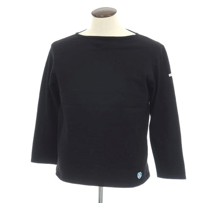 【中古】オーシバル ORCIVAL コットン ボートネック バスクシャツ 長袖Ｔシャツ ブラック【サイズ5】【 状態ランクC 】【 メンズ 】