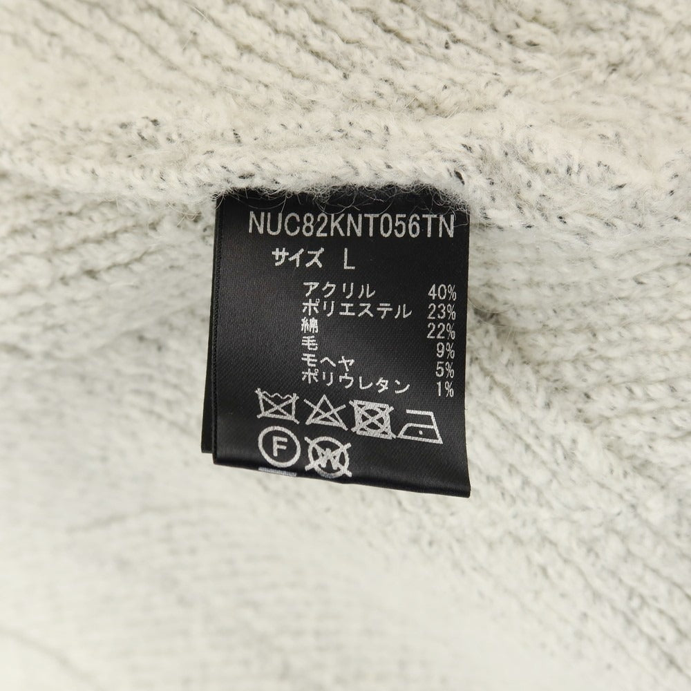 【中古】ナノユニバース nano universe ウールモヘヤ混 ボタンレス カーディガン ライトグレー【サイズL】【 状態ランクC 】【 メンズ 】