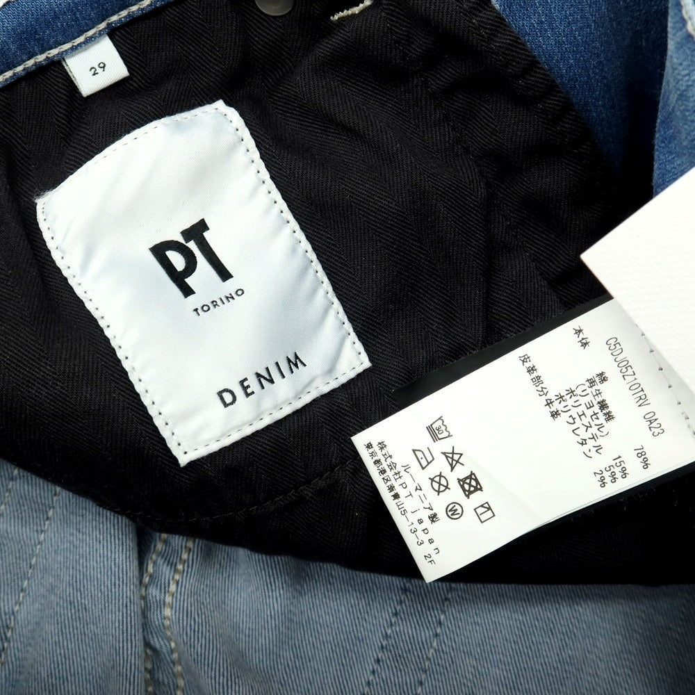 【中古】ピーティートリノ デニム PT TORINO DENIM SWING ストレッチ コットンリヨセルポリエステル デニムパンツ ジーンズ ブルー【サイズ29】【 状態ランクC 】【 メンズ 】