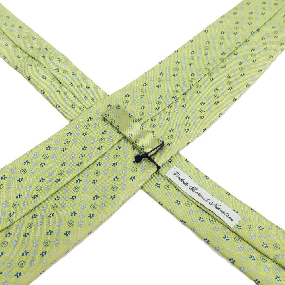 【中古】マリネッラ E.MARINELLA シルク プリント 小紋柄ネクタイ ライトグリーン【 状態ランクA 】【 メンズ 】