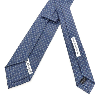 【中古】マリネッラ E.MARINELLA シルク プリント 小紋柄ネクタイ グレーxネイビー【 状態ランクA 】【 メンズ 】