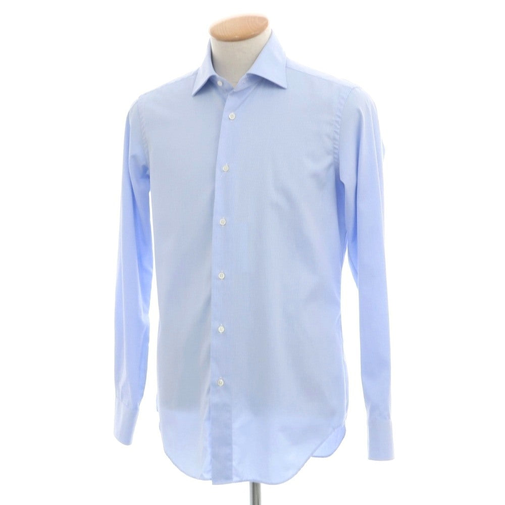【中古】メイカーズシャツ カマクラ Makers Shirt 鎌倉 Easy Care PALPA ストライプ セミワイドカラー ドレスシャツ ライトブルー【サイズ38】【 状態ランクB 】【 メンズ 】
