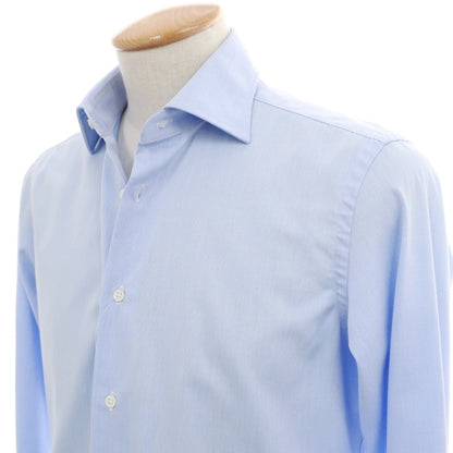 【中古】メイカーズシャツ カマクラ Makers Shirt 鎌倉 Easy Care PALPA ストライプ セミワイドカラー ドレスシャツ ライトブルー【サイズ38】【 状態ランクB 】【 メンズ 】