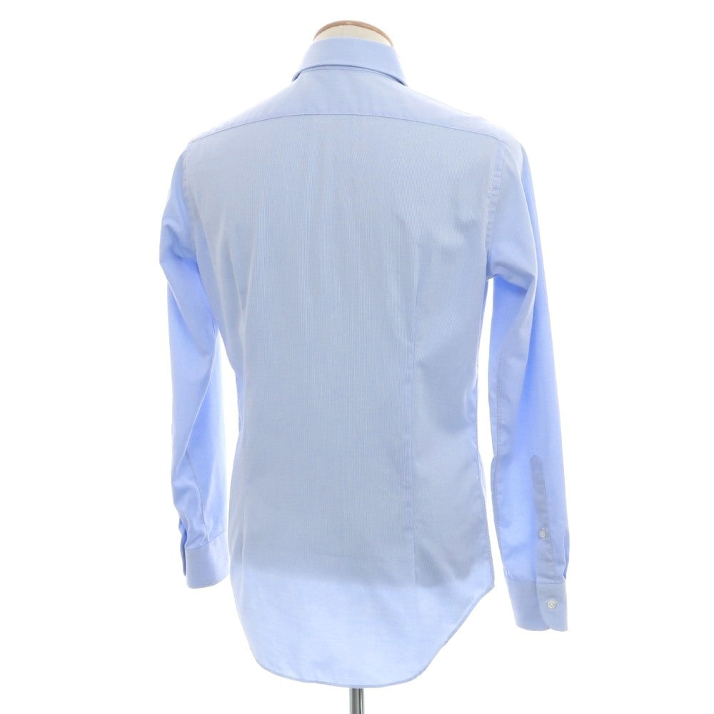 【中古】メイカーズシャツ カマクラ Makers Shirt 鎌倉 Easy Care PALPA ストライプ セミワイドカラー ドレスシャツ ライトブルー【サイズ38】【 状態ランクB 】【 メンズ 】