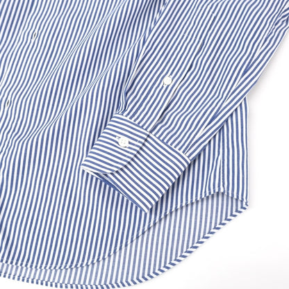 【中古】メイカーズシャツ カマクラ Makers Shirt 鎌倉 Easy Care PALPA ストライプ セミワイドカラー ドレスシャツ ブルーxホワイト【サイズ38】【 状態ランクB 】【 メンズ 】