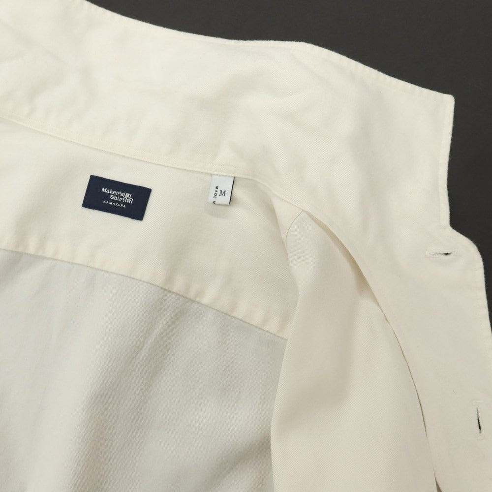 【中古】メイカーズシャツ カマクラ Makers Shirt 鎌倉 コットン ワンピースカラー カジュアルシャツ アイボリー【サイズM】【 状態ランクB 】【 メンズ 】