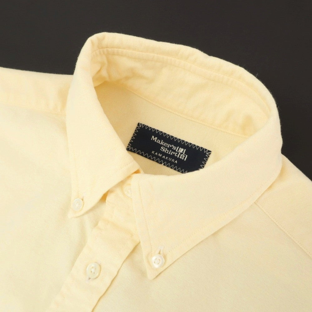【中古】メイカーズシャツ カマクラ Makers Shirt 鎌倉 オックスフォード ボタンダウン カジュアルシャツ ライトイエロー【サイズ表記なし（XS位）】【 状態ランクB 】【 メンズ 】