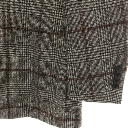 【中古】リングヂャケット RING JACKET MEISTER アルパカウールナイロン チェック 3B テーラードジャケット グレーxブラウン【サイズ46】【 状態ランクA 】【 メンズ 】