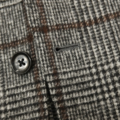 【中古】リングヂャケット RING JACKET MEISTER アルパカウールナイロン チェック 3B テーラードジャケット グレーxブラウン【サイズ46】【 状態ランクA 】【 メンズ 】