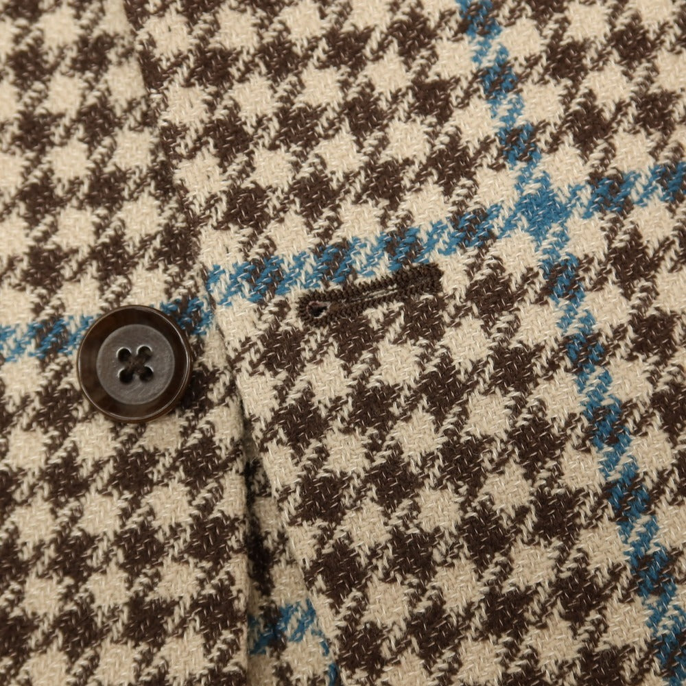 【中古】リングヂャケット RING JACKET ウールシルク チェック 3B テーラードジャケット ベージュxブラウン【サイズ46】【 状態ランクA 】【 メンズ 】