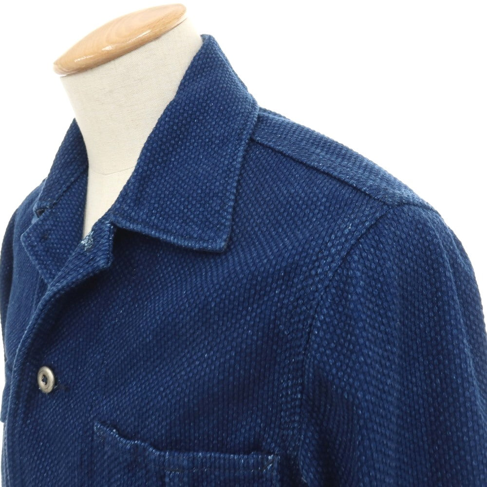 【中古】モモタロウ ジーンズ MOMOTARO JEANS 刺し子 コットン カバーオール ネイビー【サイズ36】【 状態ランクB 】【 メンズ 】