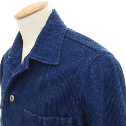 【中古】モモタロウ ジーンズ MOMOTARO JEANS 刺し子 コットン カバーオール ネイビー【サイズ36】【 状態ランクB 】【 メンズ 】