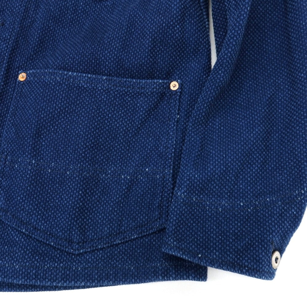 【中古】モモタロウ ジーンズ MOMOTARO JEANS 刺し子 コットン カバーオール ネイビー【サイズ36】【 状態ランクB 】【 メンズ 】