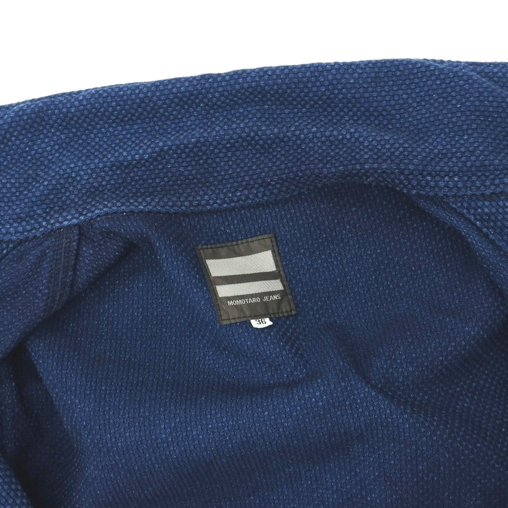 【中古】モモタロウ ジーンズ MOMOTARO JEANS 刺し子 コットン カバーオール ネイビー【サイズ36】【 状態ランクB 】【 メンズ 】