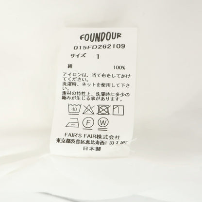 【中古】ファウンダ FOUNDOUR 2026年秋冬 コットン ブロード レギュラーカラー カジュアルシャツ ホワイト【サイズ1】【 状態ランクB 】【 メンズ 】