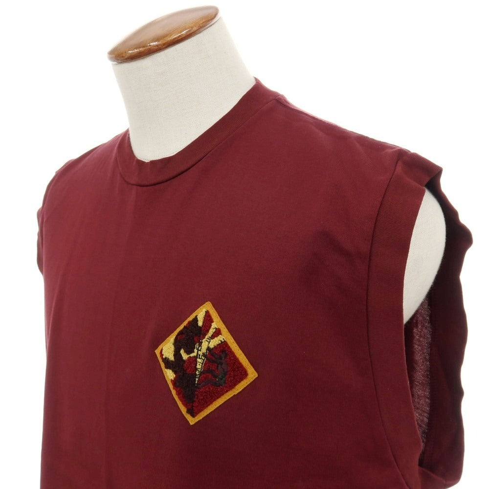 【中古】トーガ TOGA VIRILIS クルーネック メッシュ切り替え ノースリーブ カットソー ボルドー【サイズ46】【 状態ランクB 】【 メンズ 】